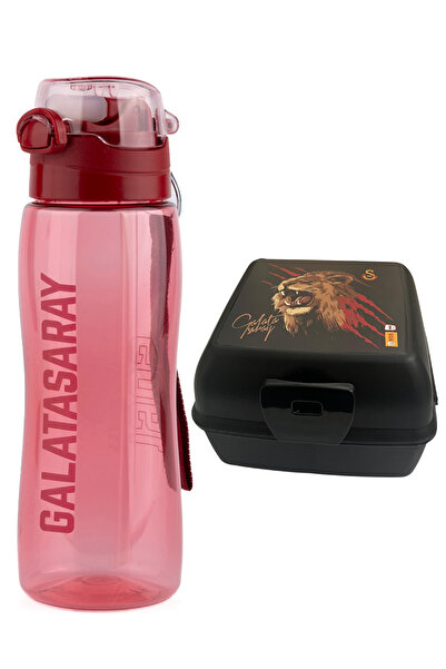 Galatasaray GS Çocuk Baskılı Beslenme Kabı Ve Pipetli 750ml Suluk Matara Daya...