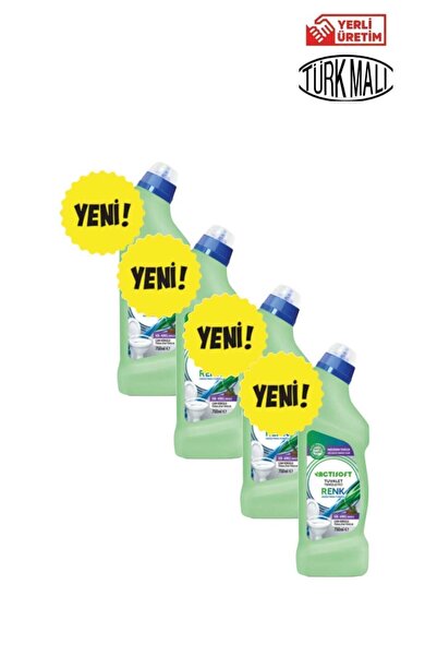 actisoft Çam Kokulu Renk Değiştiren Tuvalet Temizleyici 750 ml X 4 Adet