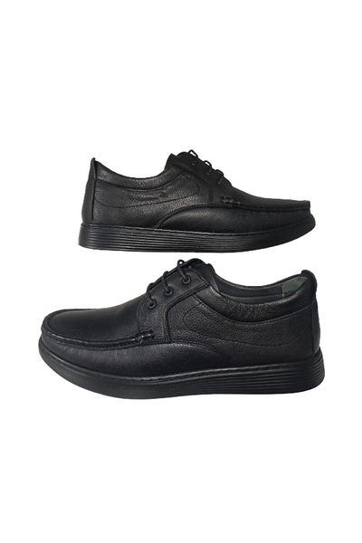 Golden Men's Black Genuine Leather - Orthopedic Sole Stylish Casual Shoes Goldnn69-22