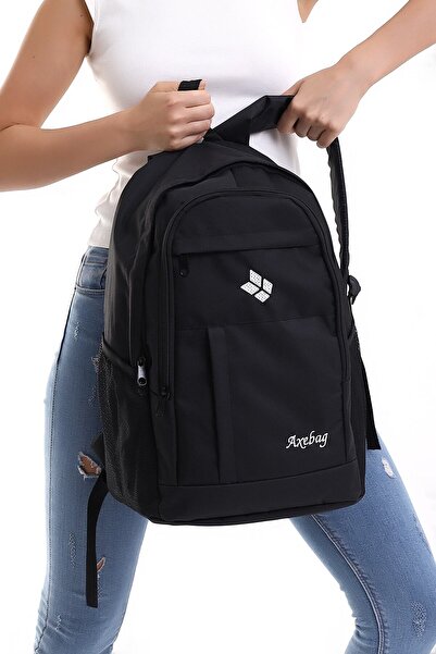 Axebag حقيبة ظهر مدرسية للجنسين للرجال والنساء مع جيوب جانبية