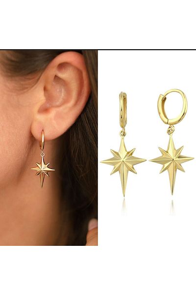GÜRLER Special Design North Star Earrings