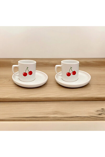 D&Y GAUDERY طقم فناجين قهوة بطبعات الكرز مكون من قطعتين - جودة