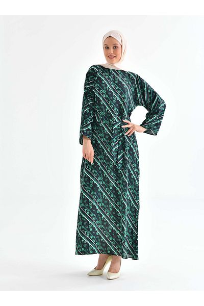 TUNCAY Green Patterned Tuncay Dress