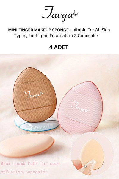 TAVGA 4'lü Mini Finger Make Up Sponge Parmak Sünger Mini Makyaj Süngeri