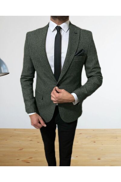 leonmen Italyan Stil Slim Fit Tek Erkek Ceket