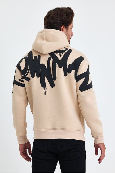 Tarz Cool Ανδρικό φούτερ Fleece με κουκούλα από βαμβάκι - 3 κλωστές, Standard Fit
