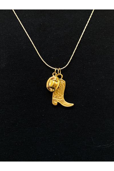 Nurşah Özcan Store Cowboy Charm Design Necklace - Boots and Hat Model
