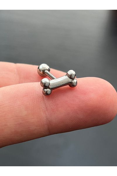 Karınca Piercing Cat Dog Food Bone Piercing High Quality Surgical Steel Tongue Piercing (Ant Tattoo)