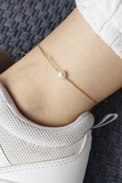 Bella Sera Studio Altın Rengi İp Detaylı İnci Halhal