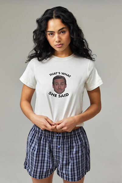 Tee&more. تي شيرت مطبوع عليه عبارة "That's What She Said" من مايكل سكوت - مقا...