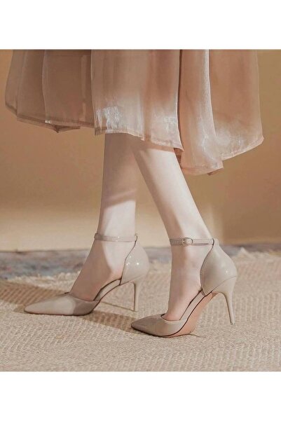 Leyna Patent Leather Women's Heeled Shoes - Ankle Strap, 9 Cm