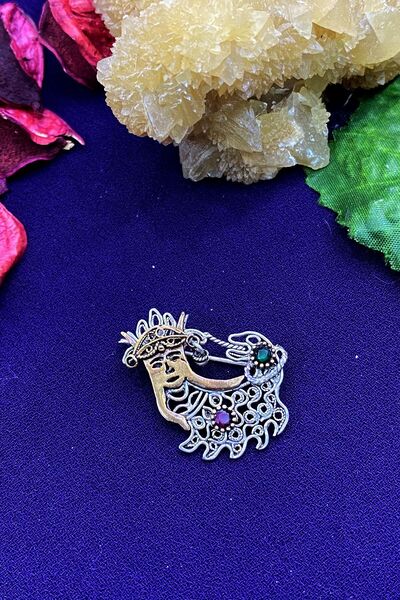 Agai Silver Şahmeran Model Telkari El İşçiliği Gümüş Broş Yaka Iğnesi