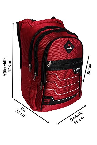 OWY POLO Бургунди чанта за училище, средно училище, гимназия, раница, спортна...