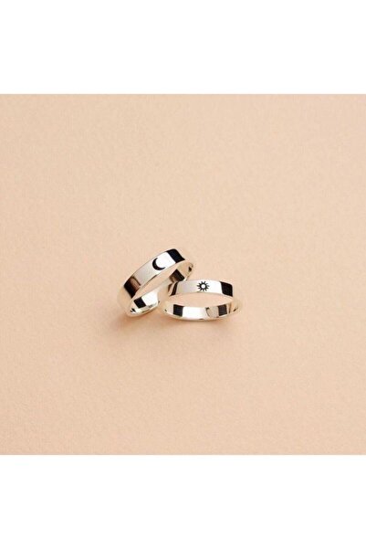 Agai Silver 925 Ayar Gümüş Çift Ay Ve Güneş Alyans