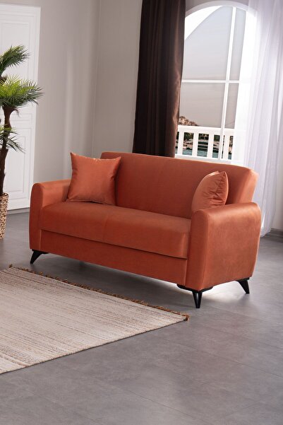 Kilim Mobilya Dove Iki Kişilik Yüksek Ayaklı Kanepe Turuncu