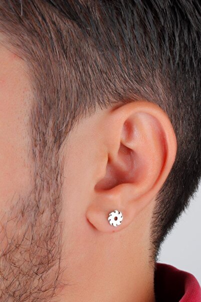 Agai Silver Spiral Model Gümüş Erkek Küpe