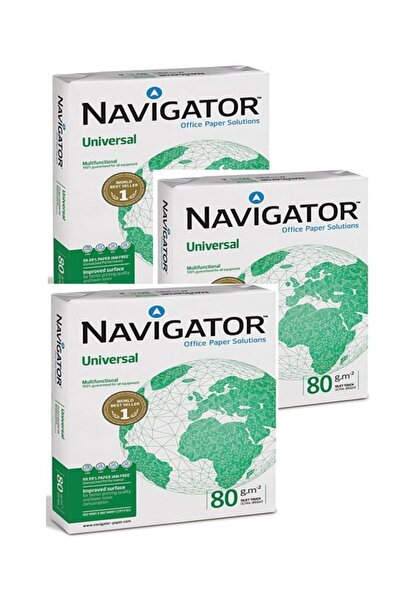 NAVİGATÖR ورق نسخ A4 - 80 جرام، 500 قطعة، 3 عبوات