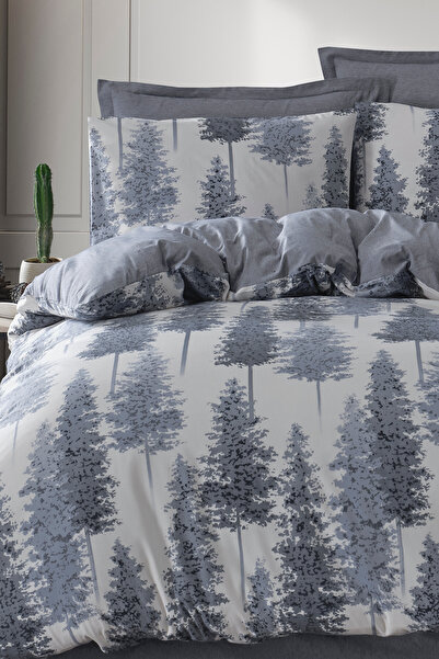 Enlora Home Kolay Ütülenir Nevresim Takımı Çift Kişilik Forrest Mavi