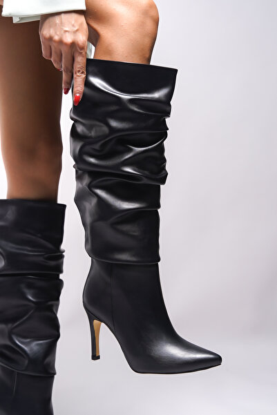 Riccon Černé dámské boty s klínem Elizlaurel - 00123700