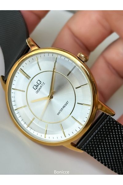 Q&Q Black Waterproof Men's Wristwatch - Rosary Bracelet
