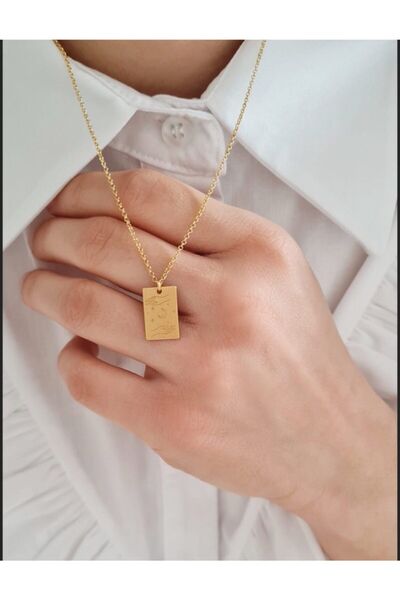 Nida Jewelry 925 Ayar Gümüş Plaka Sihirli Eller Kolye