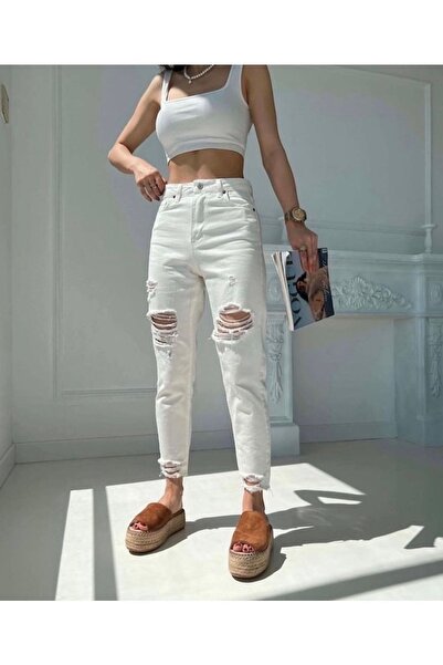 Denim By Poema Yırtık Mom Jean