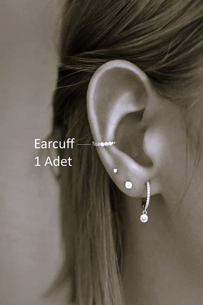 Mu Minamu Minimal Earcuff Compressed Cartilage Earrings with Stones