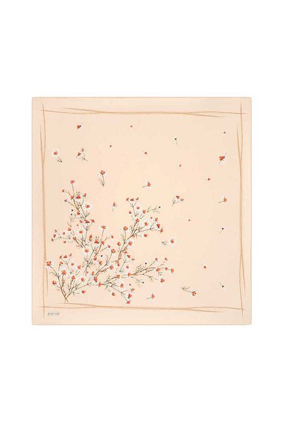 Bursa İpek Μαντήλι με μοτίβο Daisy Cream Twill Silk