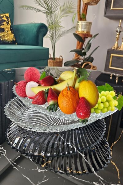 Gülümseten Avm 2 li Cam Salata Meyve Servis Sunum Tabağı