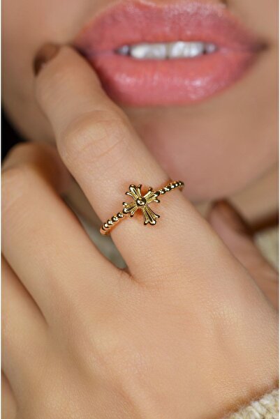 Mu Minamu Cross Ring Haç Yüzük Ayarlanabilir Eklem Yüzüğü