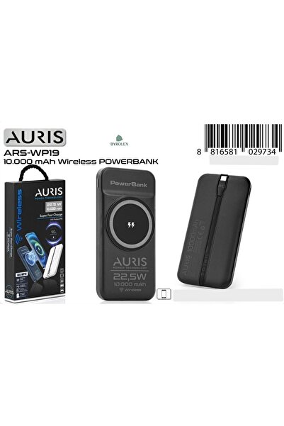 Auris AURİS ARS-WP19 10.000 mAh 22.5W Kablosuz Şarj Özellikli Magsafe Taşınab...