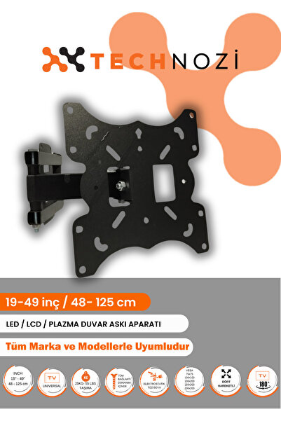 technozi 22" Inç- 49"ınch ( 55 -124 Ekran Arası) Lcd Led Hareketli Tv Duvar A...