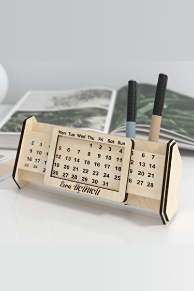 home trend değer verdiklerinize Kişiye Özel Dekoratif Ahşap Kalemlik Ve Masaüstü Takvimi