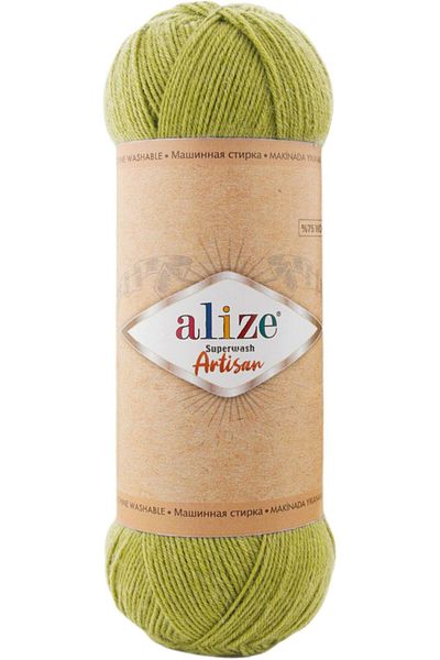 Alize Superwash Artisan 75% μαλλί πλεκτό νήμα χειρός Κωδικός χρώματος: 11-πράσινο