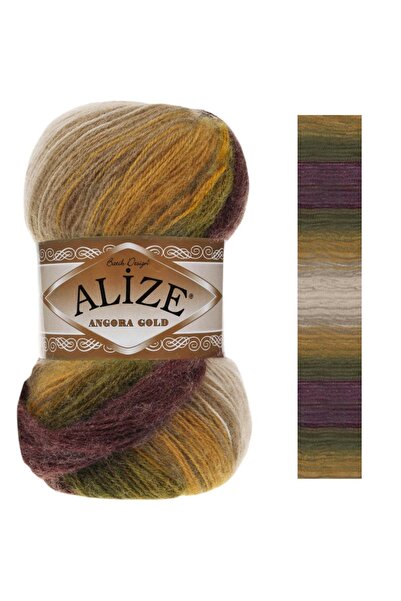 Alize Angora Sarı Batik El Örgü İpliği Yünü Kodu:5850