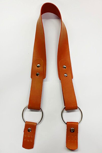 Şirin Yün Dikilebilir Deri Çanta Sapı 70 cm Turuncu