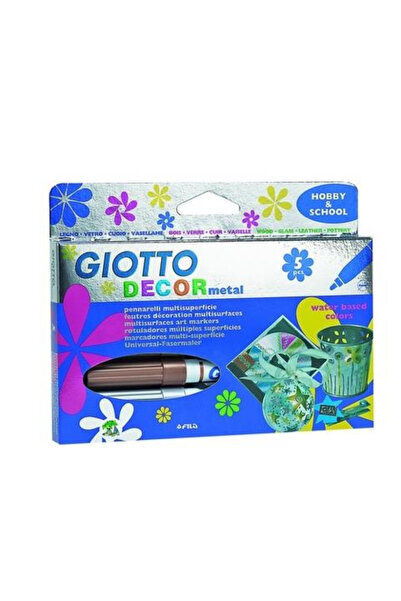 Giotto MARKÖR 452900 DEKOR BOYASI METALİK 5 Lİ PAKET