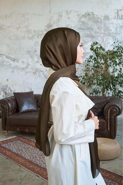 FRESCO SCARFS Σάλι βραδινού φορέματος Hijab Hijab Janjan*Bitter Brown 12