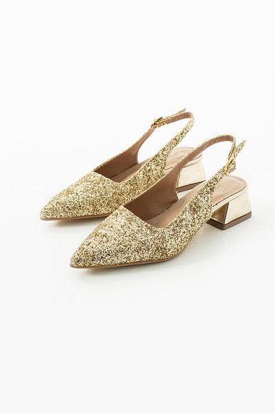 DUXAL SHOES Londra - Pantofi cu toc deschis cu detaliu firimituri de sticlă