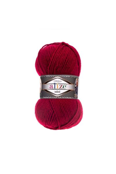 Alize Süperlana Midi 390 Vişne El Örgü Ipliği