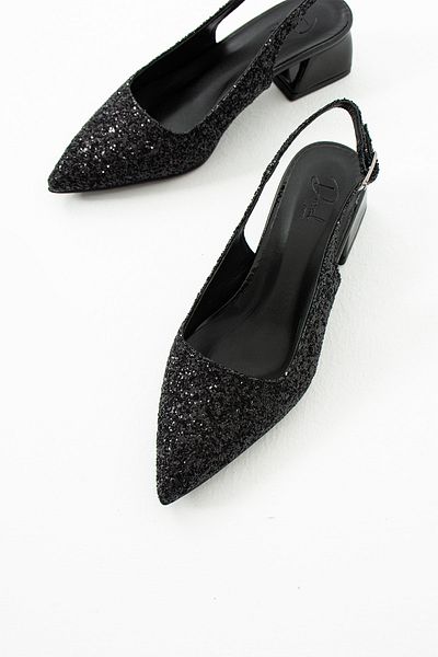 DUXAL SHOES Londra - Pantofi cu toc deschis cu detaliu firimituri de sticlă