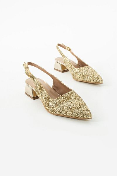 DUXAL SHOES Londra - Pantofi cu toc deschis cu detaliu firimituri de sticlă
