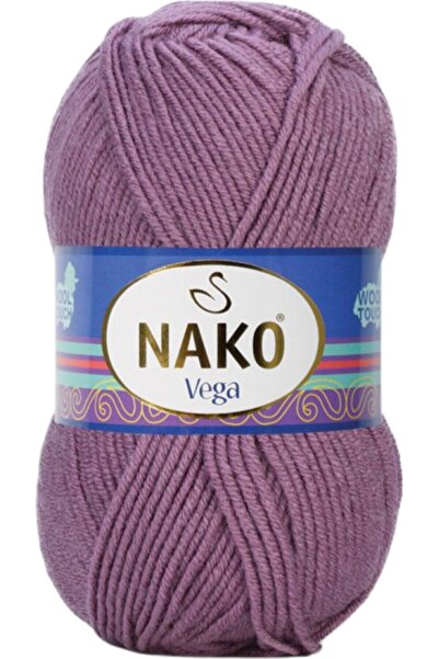 NAKO Fir de lână Vega pentru tricotat manual Cod de culoare: 10237-Dry Rose Dark