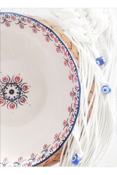 Ganita home 25 cm Ceramic Lalezar Patterned Salad Bowl