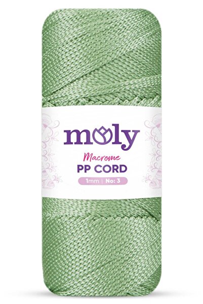 Moly PP Cord Polyester Makrome No:3 1mm 171-Elma Örgü İpi 100 Gram
