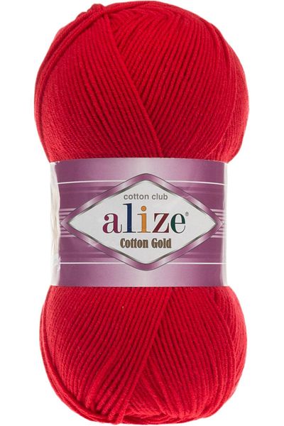 Alize Red Amigurumi Poncho Hand Knitted - Cotton Gold Cotton, Rope Color Code: 56