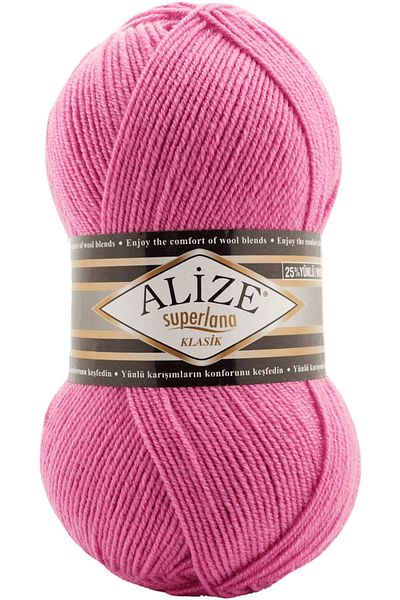 Alize Superlana Classic - Σκούρο ροζ πλεκτό χειρός, κλωστή κορδονιού, μαλλί Κωδικός χρώματος: 178