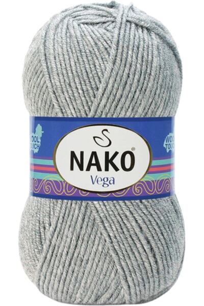 NAKO Vega El В'язальна нитка Шерсть Код кольору: 195 Світло-сірий меланж