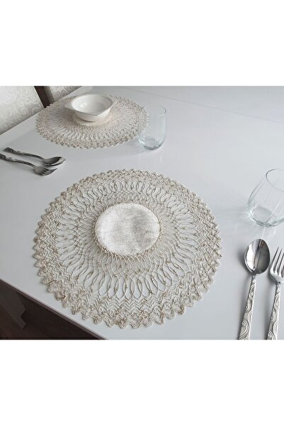 WENESSİ Kadife Güneş Desen Simli 6 lı Supla (38×38cm)