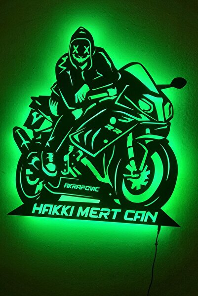 Bifikir Tasarım Bmw S1000rr Motosiklet Led Işıklı Ahşap, Mdf Duvar Süsü, Duva...